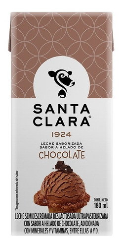 Leche Santa Clara Sabor Helado De Chocolate 180 Ml