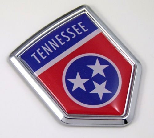 Tennessee Tn Ee. Uu. Estado Bandera Coche Cromo Emblema Calc