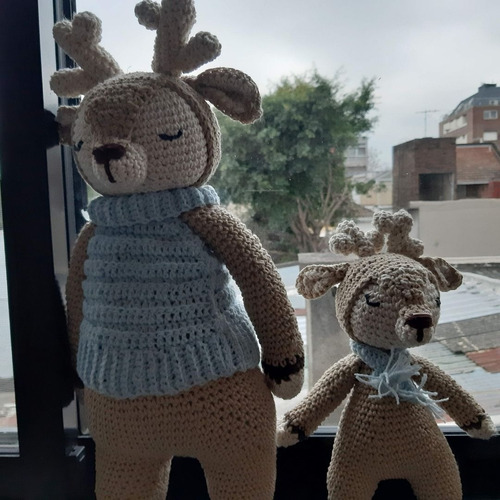 Imagen 3 de 3 de Set De Nacimiento 2 Piezas Victor El Reno Amigurumis