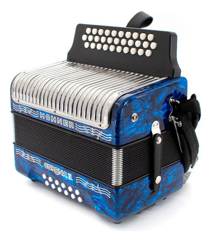 Acordeon Hohner Corona Ii 31 Botones 12 Bajos A5644 Azul