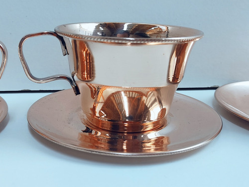 Imagen 3 de 5 de Cafetera Turca De Cobre + Taza Y Platillo Artesanía Chilena