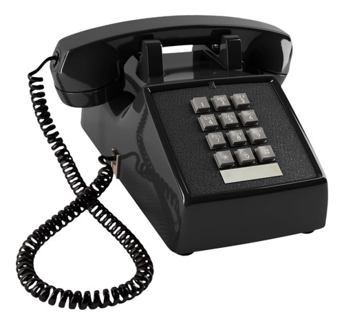 Adorno De Teléfono Con Cable Para Mesa Con Control De Negro