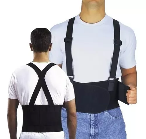 NINOMO Faja Lumbar para Hombre, Faja para Cargar Peso Hombre con Cuatro  Tiras de Soporte, Diseñado con Tirantes, Envuelve la Cintura en 360, Puede