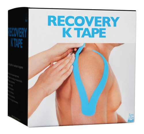 Recovery K-Tape Kinesiológico Precortado 20 Unidades Azul Claro 5 Cmx5mt
