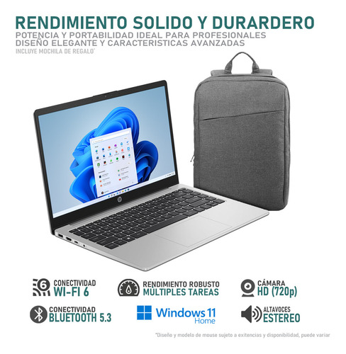 Laptop HP 240 Intel Core i5 24GB RAM 512GB SSD Windows 11 Home Mochila