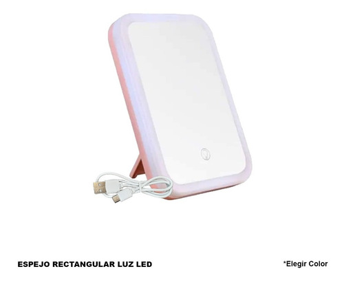 Espejo Led Touch Rectangular - Para Maquillaje