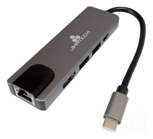 Hub Adaptador Usb Tipo C 5 En 1 Rj45 Hdmi Para Mac Windows