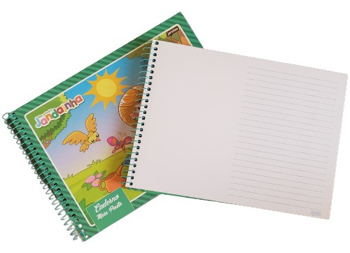 Caderno Meia Pauta Capa Dura Espiral 40 Folhas Grossa150g/m² Cor Verde