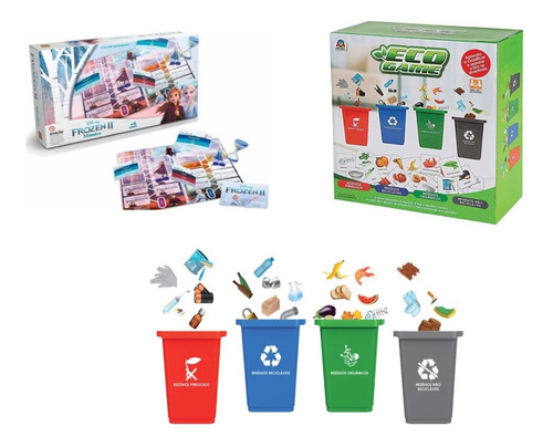 Jogo Eco Game Reciclar-braskit + Frozen 2 Mimics