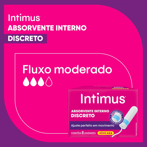 Intimus Absorvente Interno Discreto Médio 16 Unidades