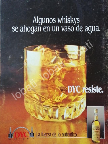 Cartel Publicitario Retro Vinos. Whisky Dyc 1980s /577