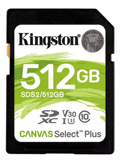 Tarjeta de memoria Kingston SDS2/512GB Canvas Select 512GB