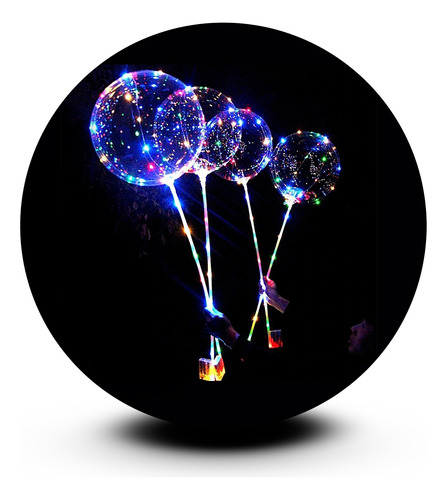 12 Globos Cristal 18 Pulgadas  Con Luz Led Multicolor