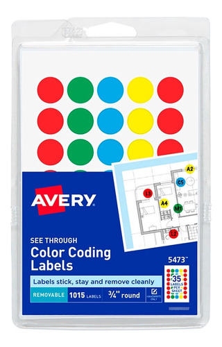 Avery Etiquetas Adhesivas Colores Translúcidos  - 5473