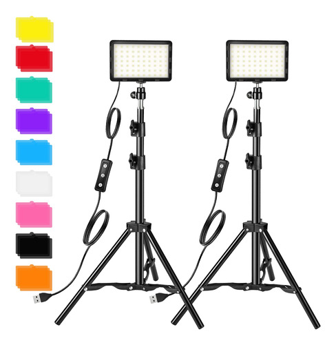 Kit De Iluminación De Video Fotográfico, Luces Led De Tra.