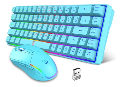 Snpurdiri Combo De Teclado Y Mouse Para Juegos 60% Inalambri