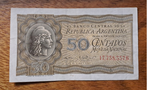 Bottero N 1904 Billete 50 Centavos. Muy Bueno