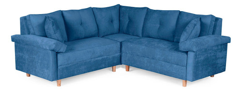 Sala Modular Elton Sofantástico Esquinera Color Azul