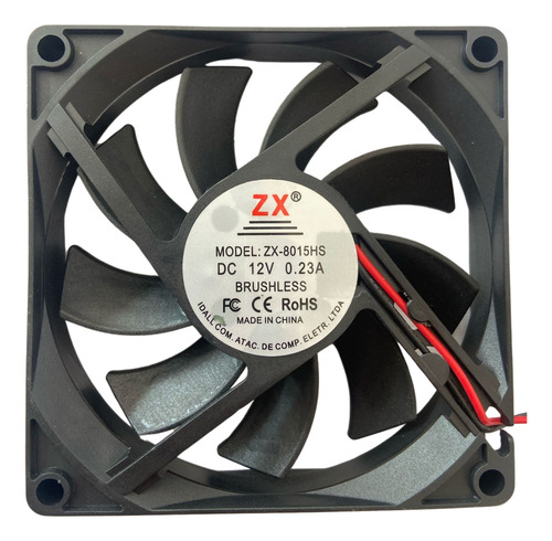 Ventuinha Micro Ventilador 80x80x15mm Cooler 12v Com Fio
