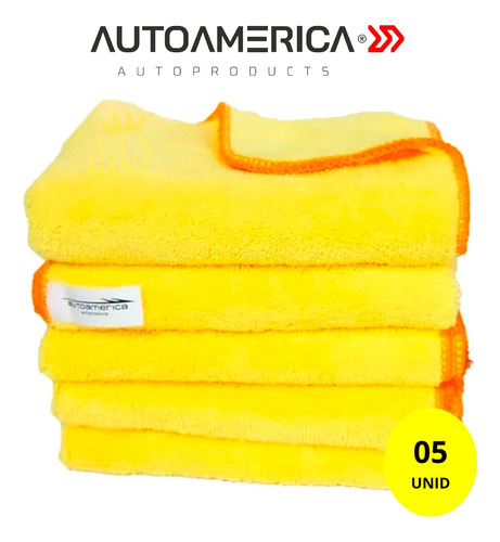 Kit Com 5 Flanelas De Microfibra Autoamerica Premium 60x40