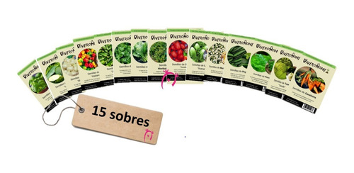15 Sobres Semillas De Hortalizas Y Hierbas Olor. Huerto Casa