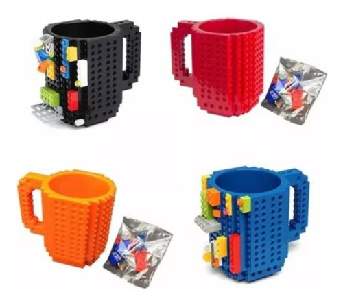 Taza Pocillo Mug Lego + Piezas Armables Pequeñas