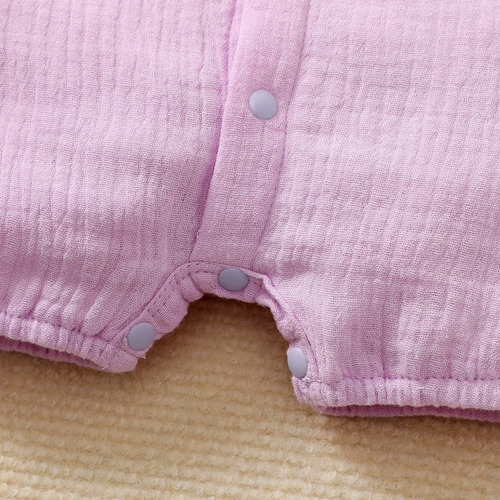 Mamelucos Tierno De Algodón Cómodo Bebé 6-18 M Con Encaje Lila 9-12 M Lisa