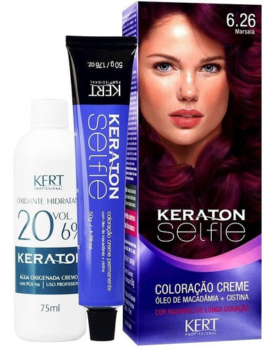 Imagem 1 de 1 de Kit 2 Keraton Selfie 6.26 - Marsala 50g