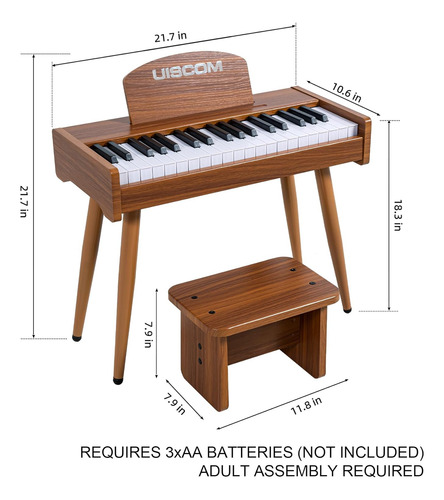 Teclado De Piano Para Niños De 37 Teclas, Instrumento ...