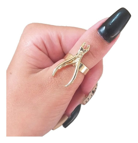 Anel Regulavel Profissão Manicure Folheado A Ouro 18k.