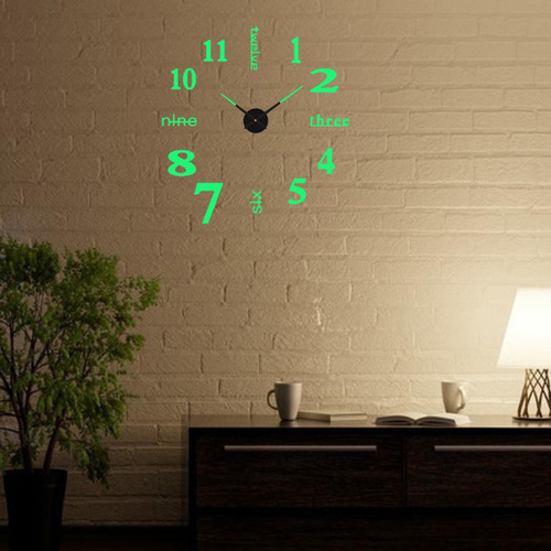 2 Reloj De Pared Luminoso 3d De La Novedad, Reloj Sin Marco