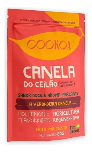 Canela Do Ceilão Cookoa Cinnamomum Zeylanicum 60g Sem Gluten