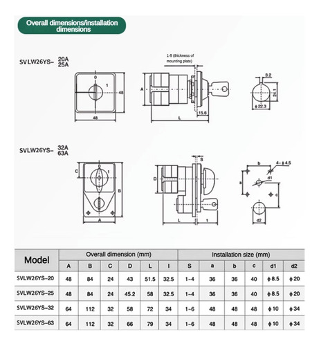 Czke Changeover Cam Switch With Key 25a 690v Silver Contact