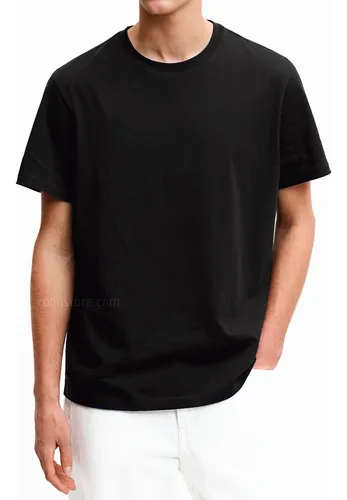 Polo negro cuello redondo hotsell