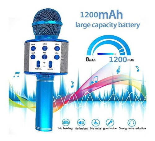 Micrófono Parlante Karaoke Bluetooth Inalámbrico Colores