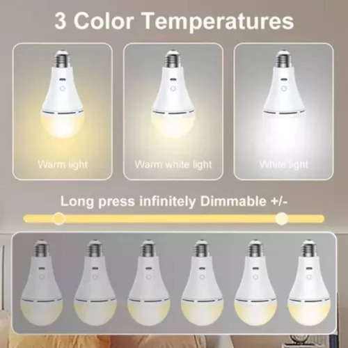 Lámpara Colorida Regulable Y Recargable E27