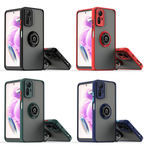 Case Hardness Ring Rojo Para Xiaomi Redmi Note 12s + 2 Micas