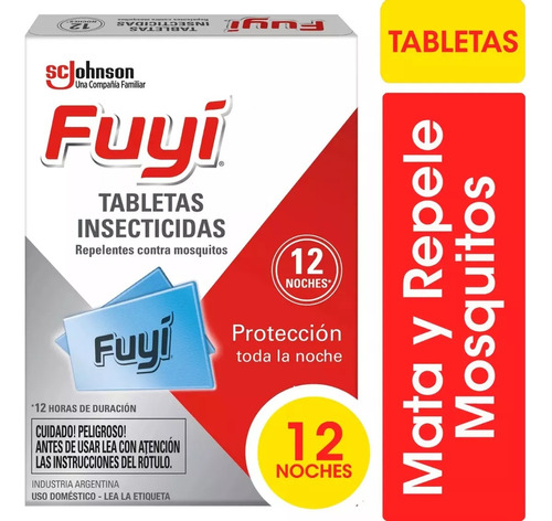 Fuyi Tabletas Insecticidas Repelente Contra Mosquitos X 12u