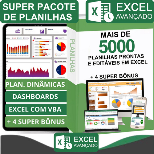 Super Pack De Planilhas Excel + 4 Super Bônus