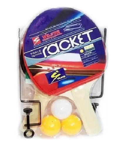 Kit Ping Pong Con 2 Paletas Set Red Profesional Y 3 Pelotas