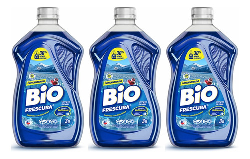 Pack Detergente Bio Frescura Liquido Concentrado 3 Litros 3x