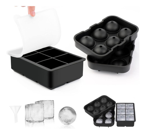 Molde Cubeta Hielera Silicona Set X2 Cubos Y Esferas Casatua