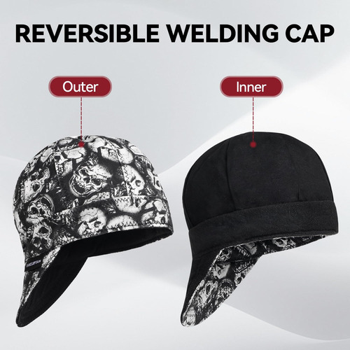 Gorra De Soldadura Arccaptain 10 Onzas Algodón Ignífugo Cráneo Talle