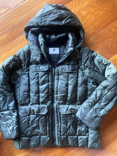 Campera Fila Colegial Verde Pluma Excente Verde Oscuro Lisa 8 (Usado)