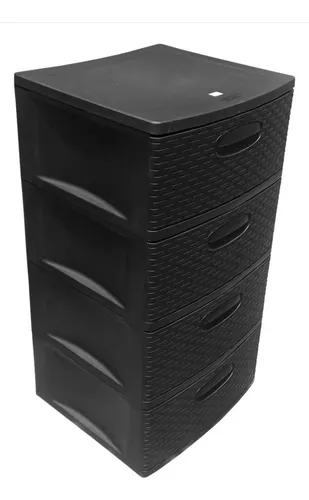 Gavetero Tipo Rattan Negro