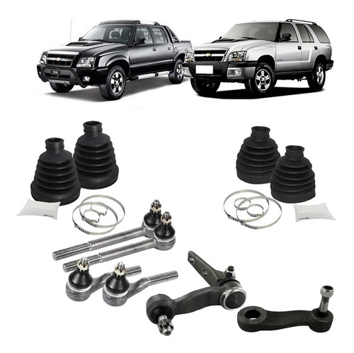 Kit Terminal S10 Blazer 95 96 Braço Pitman Coifa Suspensão