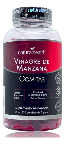 Vinagre De Manzana 120 Gomitas Carnitina Natural Health.