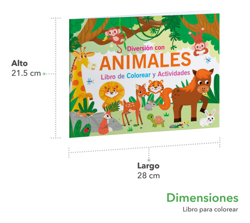 Libro Para Colorear Diversion Con Animales Con Actividades