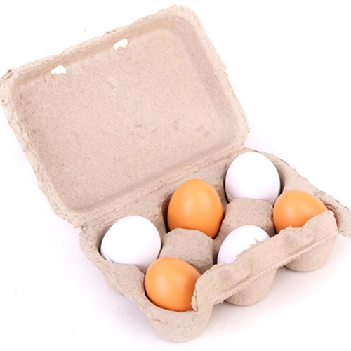 6 Piezas De Huevos De Pascua De Madera Niños Simulan Que