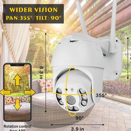 Imagen 2 de 8 de Camara De Seguridad Exterior Ip 1080p Full Hd Led Wifi Ptz